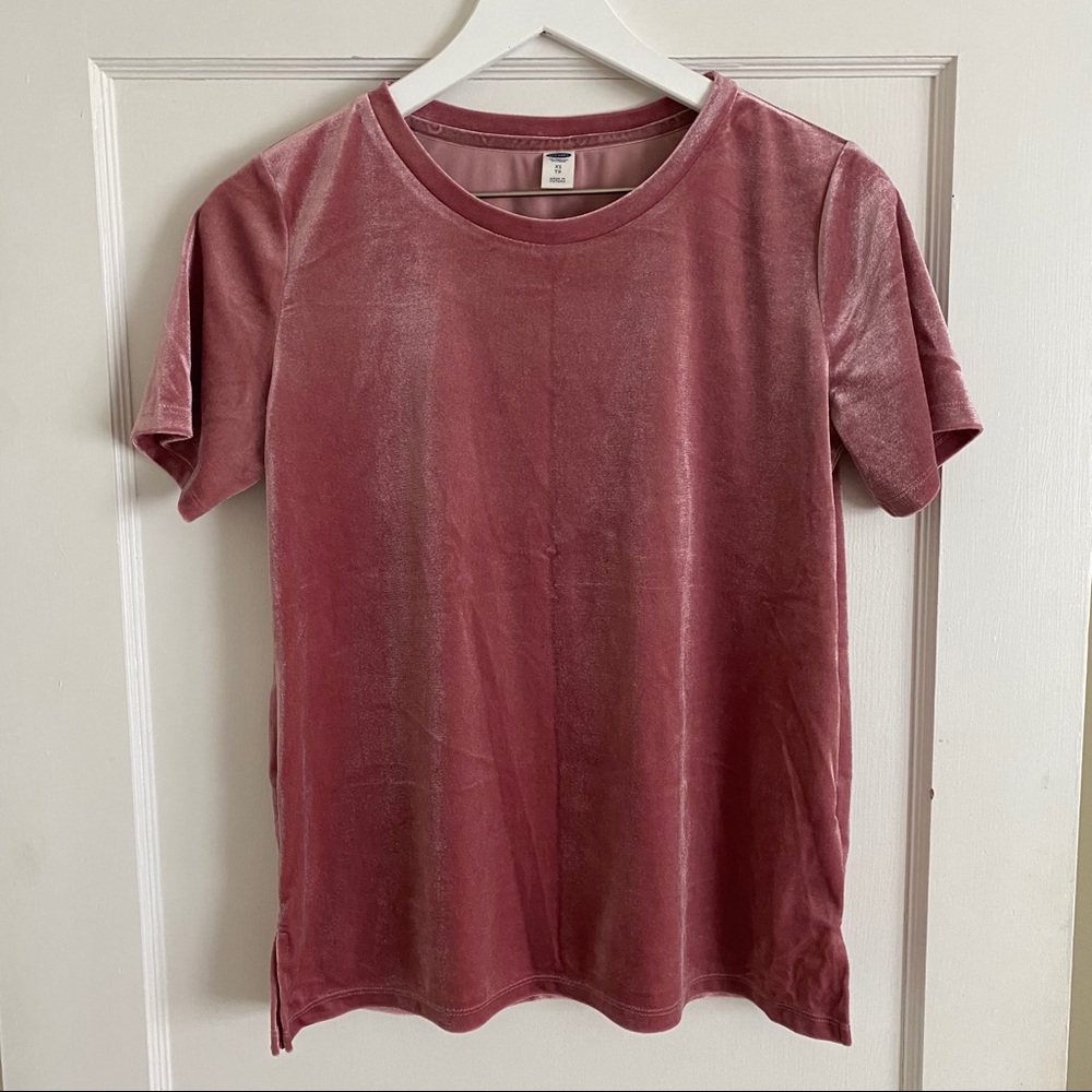 Old Navy Short Sleeve Mauve Velvet Top